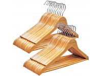 Qualsen Wooden Hangers 20 Pack Non Slip Wood Coat Suit Clothes Clothing Hanger - BLZX03VDW