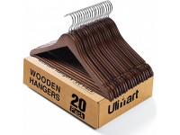 Ulimart Wooden Hangers Wood Hangers 20 Pack Coat Hangers for Closet Clothes Hangers Wooden for Suit Jeans Walnut - BEW6U00MJ