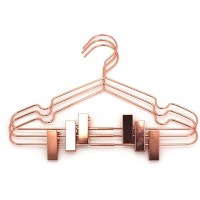 10Pack Koobay 13 Rose Copper Gold Shiny Metal Wire Top Clothes Hangers With Clips for Shirts Coat Storage & Display - BK9C5PR9S