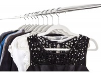 50 pc Premium Quality Off-White Velvet Hangers Space Saving Thin Profile Non-slip Padded with Notched Shoulders for Dresses and Blouses â€“ Strong Enough for Coats and Pants - BA6E4CXXW