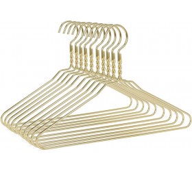Beautiful Gold Aluminum Metal Suit Hangers Heavy Duty Coat Hangers 10 Pack Gold - BICRSMOJI