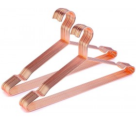 Better to U 17 Inch Copper Metal Hanger Adult Clothes 20 Pack 4.0mm Rose Gold Heavy Duty Shirt Blouse Hanger for Coat Suit Bridal Boutique Space Saving Slim Wire Hanger for Camisole Wedding Dress - BASSG56PM