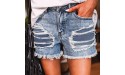 BFONE Women Casual Ripped Denim Shorts Summer Casual Sexy High Waist Slim Hole Shorts Jeans Pants with Pockets - B5ST9XIGB