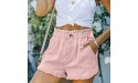 BFONE Women Elastic Waist Denim Shorts Casual Summer Mid Waisted Stretchy Ripped Jean Shorts Pants with Pockets - B1916AHPF