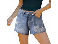 BFONE Women Slim Fit Shorts Pants with Pockets Summer Casual Pants Hole Sexy High Waist Jeans Denim Shorts - BUDVCNV6Y