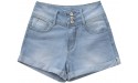 BFONE Women's Summer Low Waisted Washed Denim Shorts Push Up Raw Hem Ripped Cuffed Jeans Shorts Pants - BIY5PWGPQ