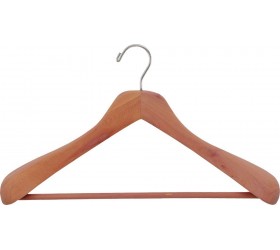Deluxe Cedar Suit Hangers 2 Inch Thick Hangers with Solid Wood Pant Bar Box of 12 by The Great American Hanger Company - B88VG9VOT