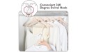 Edergoo Wood Hangers 20 Pack Non-Slip Wooden Hangers with 360° Swivel Hook & Notches Slim Coat Hangers for Shirt Suit Jacket Dress Natural - B27HIGLOP