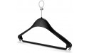 HANGERWORLD 20 Black 17.3inch Plastic Hotel Clothes Coat Garment Hangers with Pants Skirt Bar and Metal Security Ring. - B3Q22NO1H