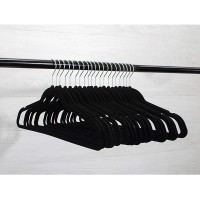Home Expressions 21 Extra Wide Plus Size 20 Pack Premium Velvet Hangers Black - BUFTR4E8X