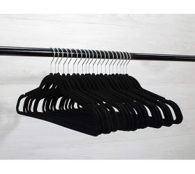 Home Expressions 21 Extra Wide Plus Size 20 Pack Premium Velvet Hangers Black - BUFTR4E8X