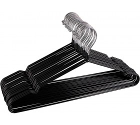 Kabudar Metal Hangers Non-Slip Suit Coat Hangers Chrome and Black Friction Metal Clothes Hanger with Rubber Coating 16 Inches Wide Set of 20 Black - BQ2FC0X54