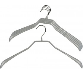 Mawa by Reston Lloyd BodyForm Series Non-Slip Space-Saving Extra Wide Clothes Hanger For Jackets Suits & Coats Style 46 L Set of 5 Silver - BEVKB7FOV
