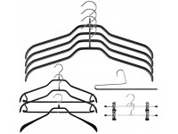 Mawa by Reston Lloyd Silhouette Series Thin Non-Slip Space Saving Clothes Hanger Sampler Pack Set of 10 Black - BMLVHZU7F