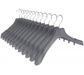 MR.SIGA Plastic Extra Wide Suit Hangers Pack of 12 Width: 15.5 x 1.4 Depth Notched Shoulders & Swivel Hooks Translucent Grey - BR8VXKXOL