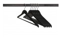 NAHANCO 8217CHHU Flat Wooden Suit Hanger with Chrome Hook 17 Black Pack of 25 - BTPCWDB8L