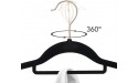 NesTidy Ladies Velvet Hangers 60 Pack 16.5 Non-Slip Felt Hangers with Rose Gold Hook Space Saving Hangers Flocked Hangers for Coats Sweaters Jackets Pants & Dress ClothesBlack - BVCS8KOH9
