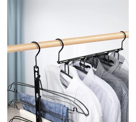 OMNINOVA Space Saving Hangers for Clothes 2 Pack Heavy Duty Wide Shoulder Suit Hangers for Closet Organizer Black Collapsible Hangers for Wardrobe Heavy Clothes Shirts Pants Dresses Coats - BQJH053BE