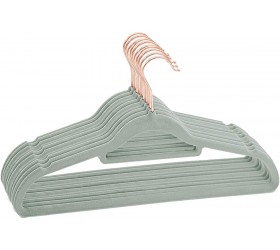 Premium Velvet Suit Hangers 50 Pack Non Slip Clothes Hanger 360 Degree Chrome Swivel Rose Gold Hook Strong and Durable Hold Up to 10 Lbs Ultra Thin Coat HangersMatcha Green - BE2XTD1PB