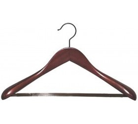 Proman Products Taurus Wide Shoulder Suit Hanger 17.5W x 3D x 9H Mahogany Finish - B3D8AQQA7