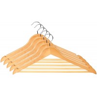 Wooden Coat Hangers 5 Pieces of Personalized Engraved High-End Wooden Suit Hangers with Non-Slip Trouser Bars 360° Rotating Hooks and Precise Cut Notches for Jackets Pants Dress Hangers 1 - BRBS9N04O