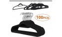 ZENY Premium Velvet Suit Hangers 100 Pack Non Slip Black Clothes Hanger Hook 360 Swivel Ultra Thin - BYR8PYGKF