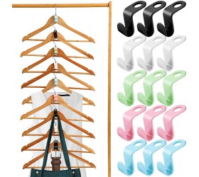 100 Pcs Clothes Hanger Connector Hooks,Heavy Duty Plastic Cascading Hanger Hooks Extender Clips,Wardrobe Clothing Hangers Connection Hooks for Organizer Closet Cabinet Space Savers Hangers 5 Colors - BU04TQU0X