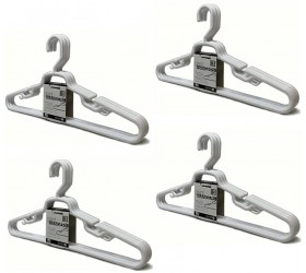 19 Heavy Duty Plastic Hangers Set of 12 White By Merrick - BJKKSF4ZC