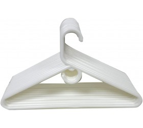 9PC Heavy Duty Plastic Tubular Cloth Hangers White - BC9JDTCF2