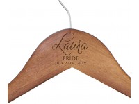 Custom Personalized Walnut Wood Hanger Engraved for Bride Bridesmaid Wedding Bridal Party Gift - BN154NO15