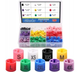 Glarks 290Pcs 9 Colors『XXS 4XL』Colored Hanger Sizer Garment Size Markers Color Coded Size Clips Assortment Set Fit for 2-4mm Hanger Hook Used for Wire Hangers - BMKCMDAP6