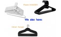 Heavy Duty Plastic Hangers. Black Color 16 Pack. Made in USA TINEFF - BCR5DC3II