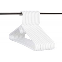 Heavy Duty Plastic Hangers. White Color 24 Pack. Made in USA TINEFF - B3OIJ5LLS