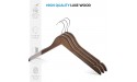 High-Grade Wooden Shirt Hangers with Rubber Grips 10 Pack Smooth & Durable Wood Hangers with Grips Non Slip Slim & Sleek Space Saving Hangers with Notches & 360 Hook Ideal for Camisoles Rompers - BND7VRB3O