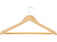 Honey-Can-Do HNG-01334 Wood Hangers with Non-Slip Grooved Bar 24-Pack Maple - BP67VBJFB