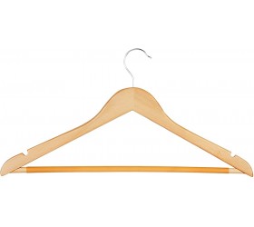 Honey-Can-Do HNG-01334 Wood Hangers with Non-Slip Grooved Bar 24-Pack Maple - BP67VBJFB