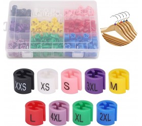 Mardatt 290Pcs Clothes Hanger Size Markers Color-Coding Garment Size Markers Tags Kit 9-Size from XXS to 4XL with Sturdy Storage Box - BJNOZHMPS