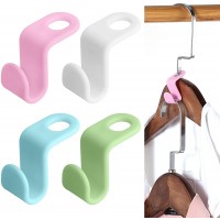 Momtail 70 Pcs Clothes Hanger Connector Hooks,Closet Hanger Hooks,Used in Standard Closet Hangers Space Saving,Thickened Colorful Hook - BG60EVSUM