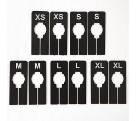 NAHANCO QSDBWKIT2 Black Rectangular Clothing Size Dividers with White Print for XS-XL Kit of 25 5 Sizes of 5 Each - BOW0HI97X