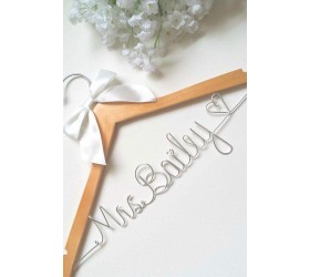 Wedding Hanger Personalized Handmade Name Hanger Custom for Weddings Brides Bridesmaids - B21DCF1RF