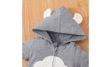 Ampopt Newborn Baby Hooded Romper Boy Girl Short Sleeve Cartoon Jumpsuit Summer Fall Outfit Clothes Gray 3-6 Months - BKMKVVBC8