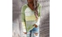 Fashion Women Casual Patchwork V-Neck Long Sleeves Hooded Sweater Blouse TopsGreen 5XL - BONX6RM6E