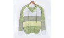 Fashion Women Casual Patchwork V-Neck Long Sleeves Hooded Sweater Blouse TopsGreen 5XL - BONX6RM6E