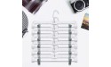 HOUSE DAY 12 Pack 14 inch Clear Plastic Skirt Hangers with Adjustable Clips Pants Hangers 360-Rotating Swivel Hook Clip Hangers for Pants Trousers Skirts Jeans Bulk Plastic Hangers - BSD0SXUK0