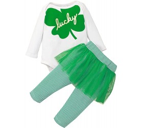 Infant Newborn St.Patrick's Day Print Tops Pants Outfits Set Toddler Baby Girls Long Sleeve Casual Clothes Green 0-3 Months - BZMWMUVTP