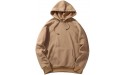 Men's and Women's Hoodie Spring Autumn Casual Solid Loose Fit Fleece Long Sleeve Hooded Top Blouse Khaki XXL - BZ0K10PWS