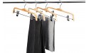RoyalHanger Wood Hangers 10-Pack Pants Hangers Skirt Hangers Wooden Hangers with 2 Adjustable Clips Natural Finish - BWAQFDGBD