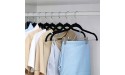 Tosnail 24 Pack Velvet Hangers Skirt Hangers Pants Hangers with Clips and Swivel Hook Black - BWS3IZPGD