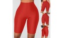 Women's Yoga Shorts High Waist Workout Running Shorts Tummy Control Bike Shorts Athletic Fitness Tights Leggings Red XXXXL - BBVQX1PIL