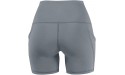 XIMIN Women's High Waist Yoga Shorts Abdomen Control Training Running Short Pants Elastic Butt Lifting Shorts with Pockets Gray L - B9VTHNWW9